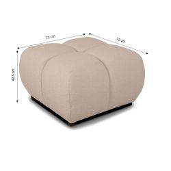 Pouf TASCA tissu bouclette taupe