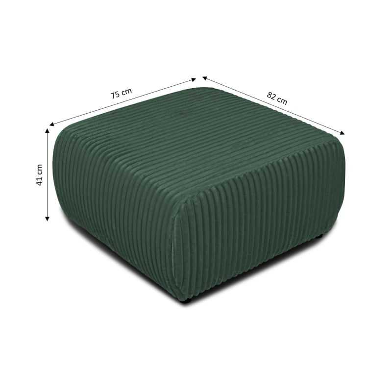 Pouf GLORIA velours côtelé vert kaki