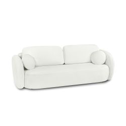 Canapé droit convertible CARLOTTA 3 places tissu chenille écru