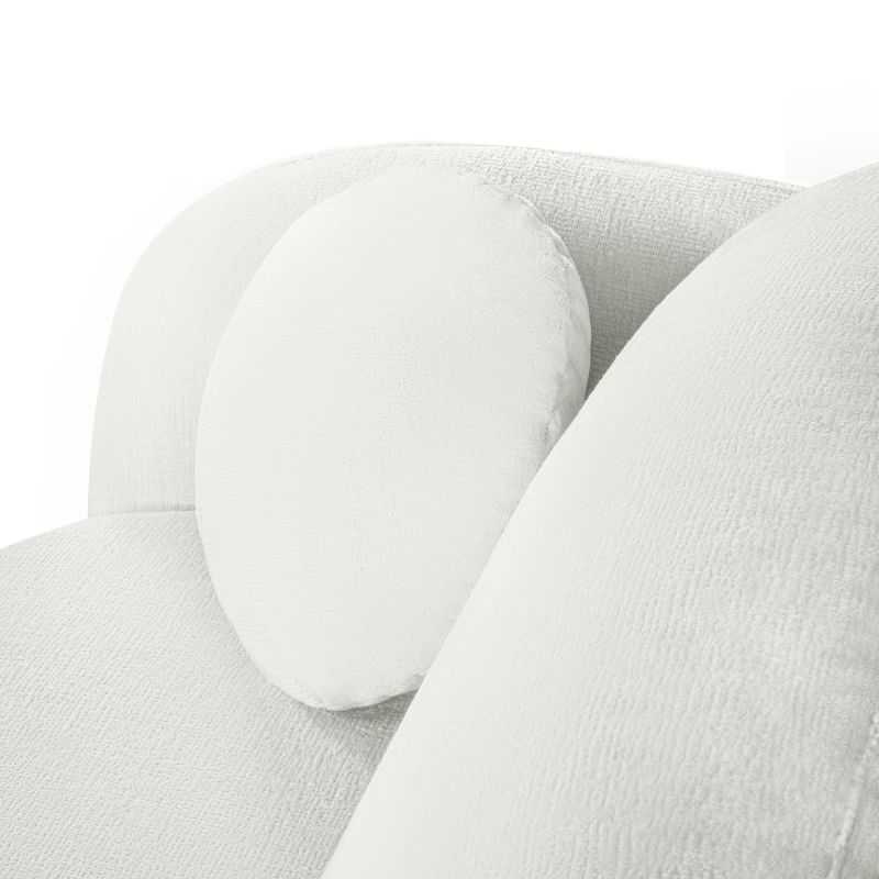 Canapé droit convertible CARLOTTA 3 places tissu chenille écru