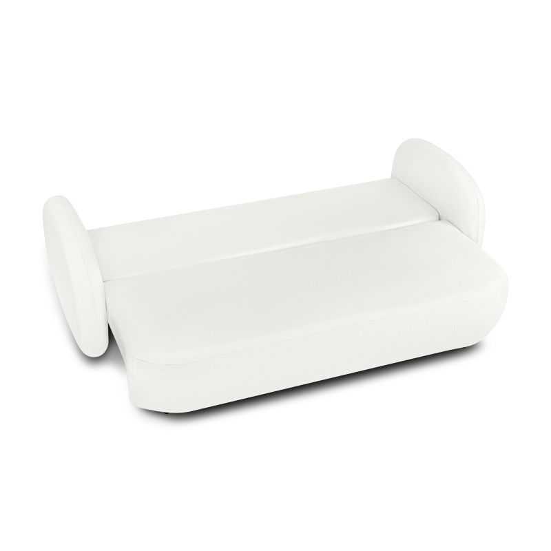 Canapé droit convertible CARLOTTA 3 places tissu chenille écru