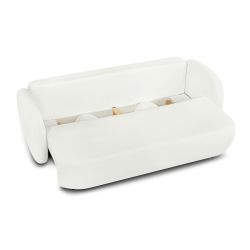 Canapé droit convertible CARLOTTA 3 places tissu chenille écru