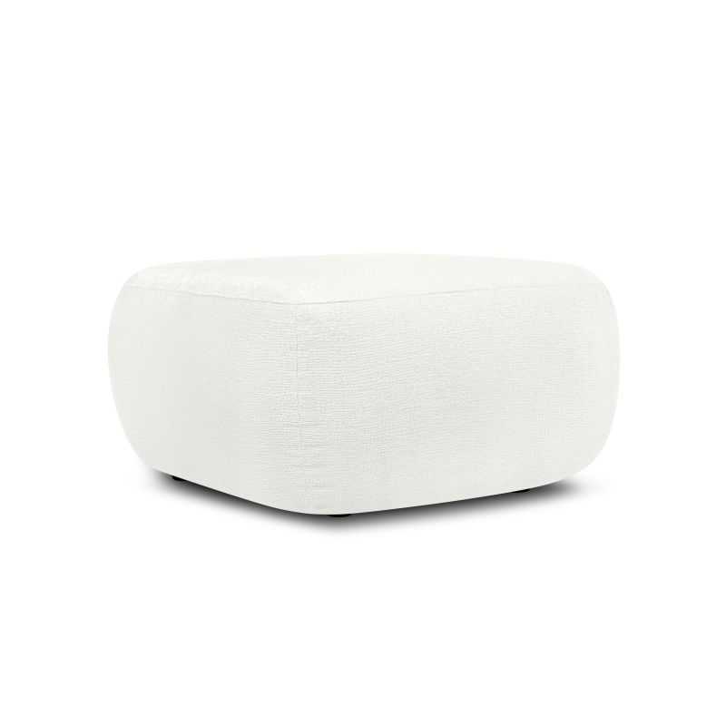 Pouf CARLOTTA tissu chenille écru