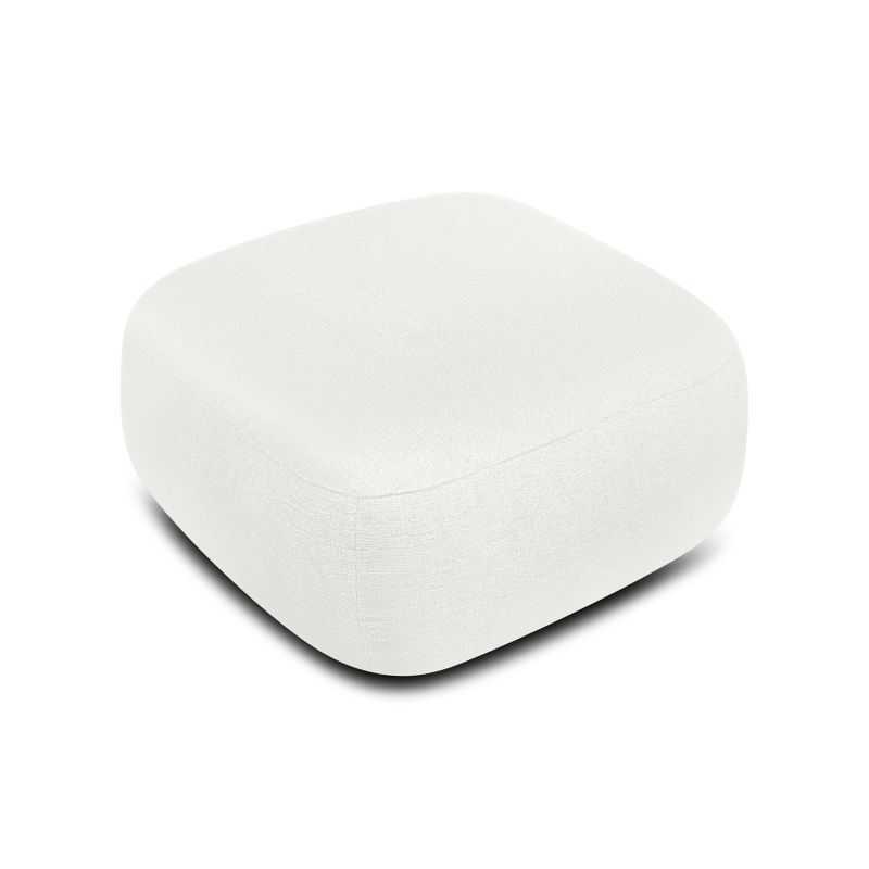 Pouf CARLOTTA tissu chenille écru