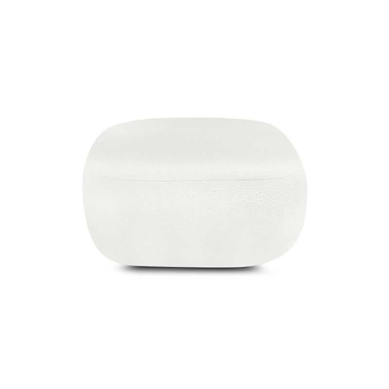 Pouf CARLOTTA tissu chenille écru