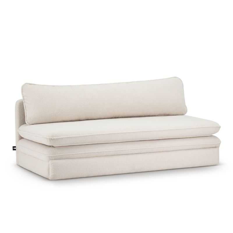 Banquette convertible NOMA 3 places tissu bouclette grège