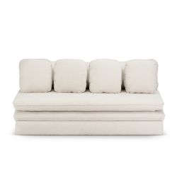 Banquette convertible NOMA 3 places tissu bouclette grège