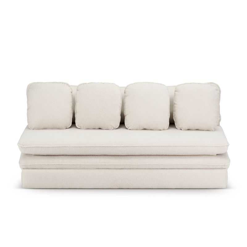 Banquette convertible NOMA 3 places tissu bouclette grège