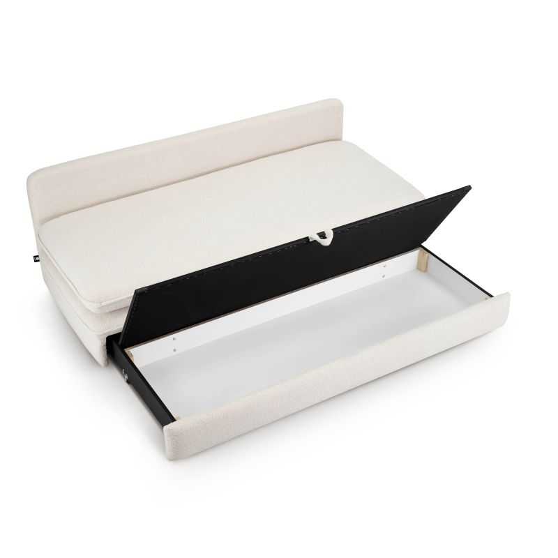 Banquette convertible NOMA 3 places tissu bouclette grège