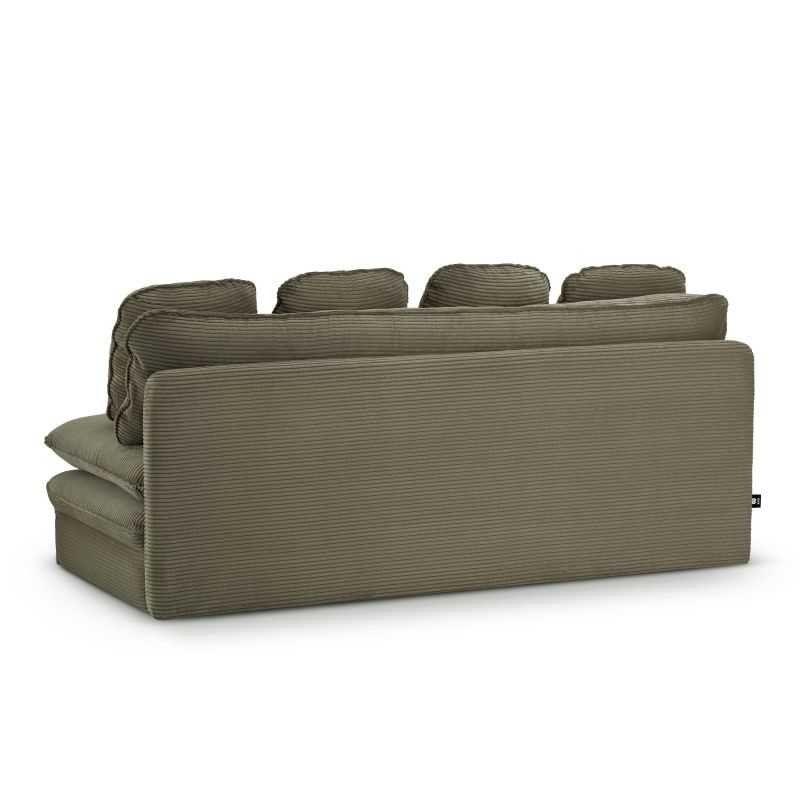 Banquette convertible NOMA 3 places velours côtelé vert
