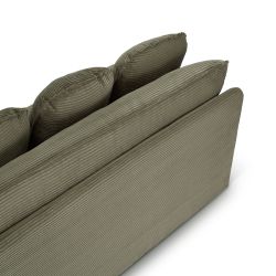 Banquette convertible NOMA 3 places velours côtelé vert