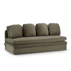 Banquette convertible NOMA 3 places velours côtelé vert