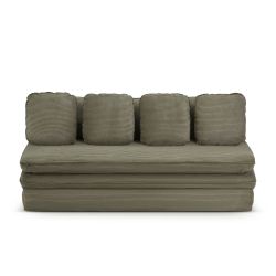 Banquette convertible NOMA 3 places velours côtelé vert
