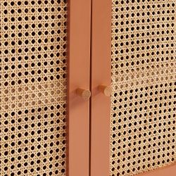 Buffet SIXTINE cannage rotin et terracotta 2 portes 90cm