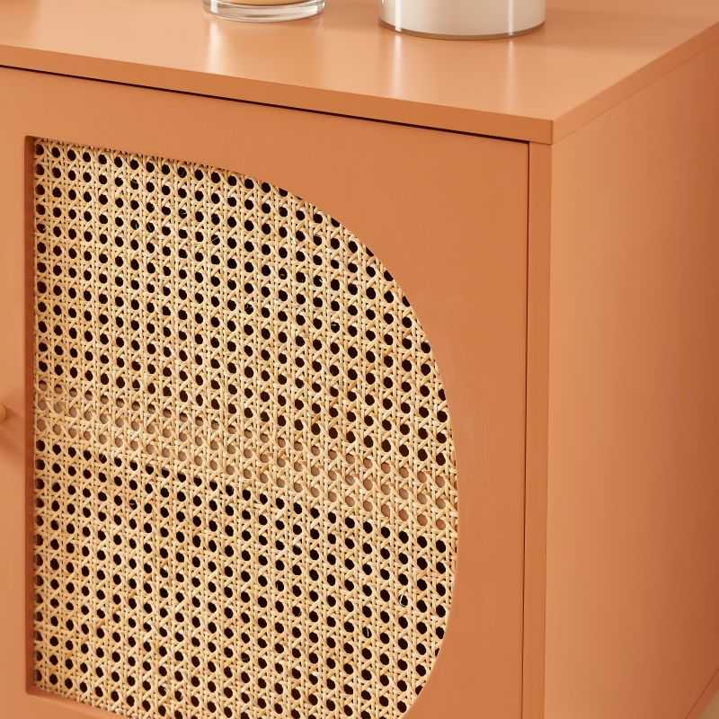 Buffet SIXTINE cannage rotin et terracotta 2 portes 90cm