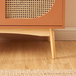 Buffet SIXTINE cannage rotin et terracotta 2 portes 90cm