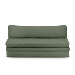 Banquette convertible NOMA 3 places tissu bouclette vert kaki