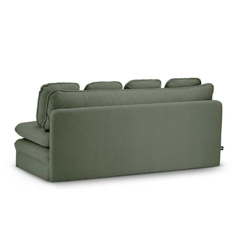 Banquette convertible NOMA 3 places tissu bouclette vert kaki