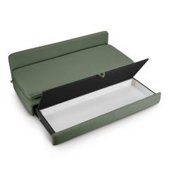 Banquette convertible NOMA 3 places tissu bouclette vert kaki