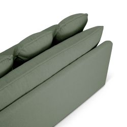 Banquette convertible NOMA 3 places tissu bouclette vert kaki