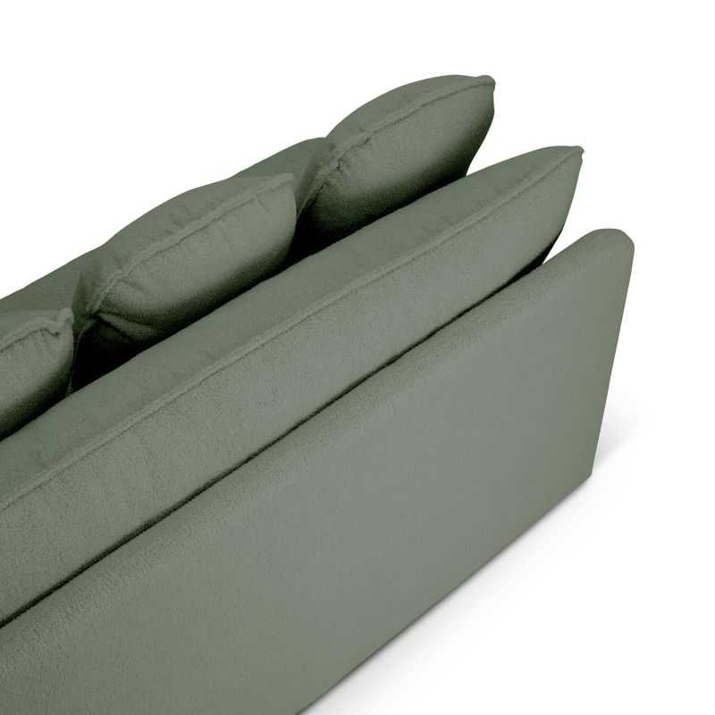 Banquette convertible NOMA 3 places tissu bouclette vert kaki