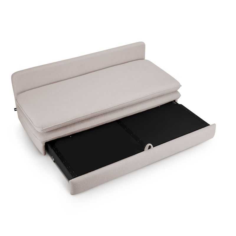 Banquette convertible NOMA 3 places tissu bouclette taupe