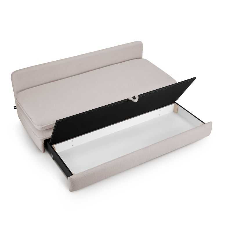 Banquette convertible NOMA 3 places tissu bouclette taupe