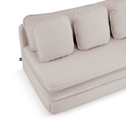 Banquette convertible NOMA 3 places tissu bouclette taupe