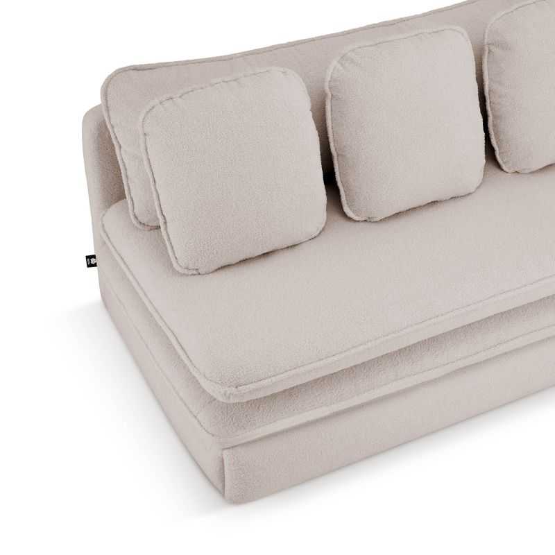 Banquette convertible NOMA 3 places tissu bouclette taupe