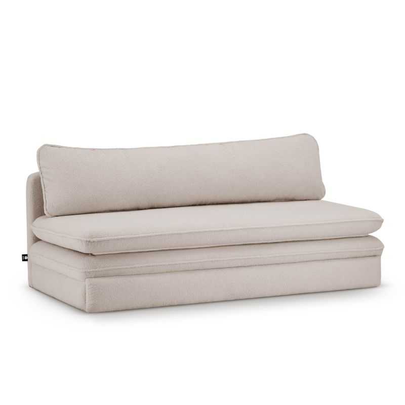 Banquette convertible NOMA 3 places tissu bouclette taupe