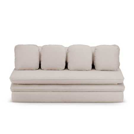 Banquette convertible NOMA 3 places tissu bouclette taupe