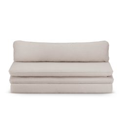 Banquette convertible NOMA 3 places tissu bouclette taupe