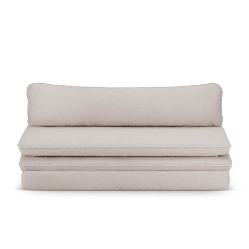Banquette convertible NOMA 3 places tissu bouclette taupe