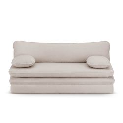 Banquette convertible NOMA 3 places tissu bouclette taupe