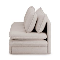 Banquette convertible NOMA 3 places tissu bouclette taupe