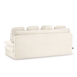 Banquette convertible NOMA 3 places velours côtelé écru
