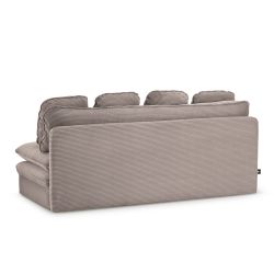 Banquette convertible NOMA 3 places velours côtelé grège
