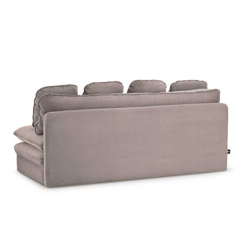 Banquette convertible NOMA 3 places velours côtelé grège
