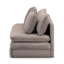 Banquette convertible NOMA 3 places velours côtelé grège