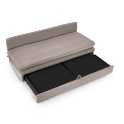 Banquette convertible NOMA 3 places velours côtelé grège