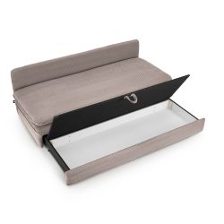 Banquette convertible NOMA 3 places velours côtelé grège