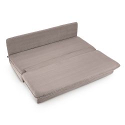 Banquette convertible NOMA 3 places velours côtelé grège