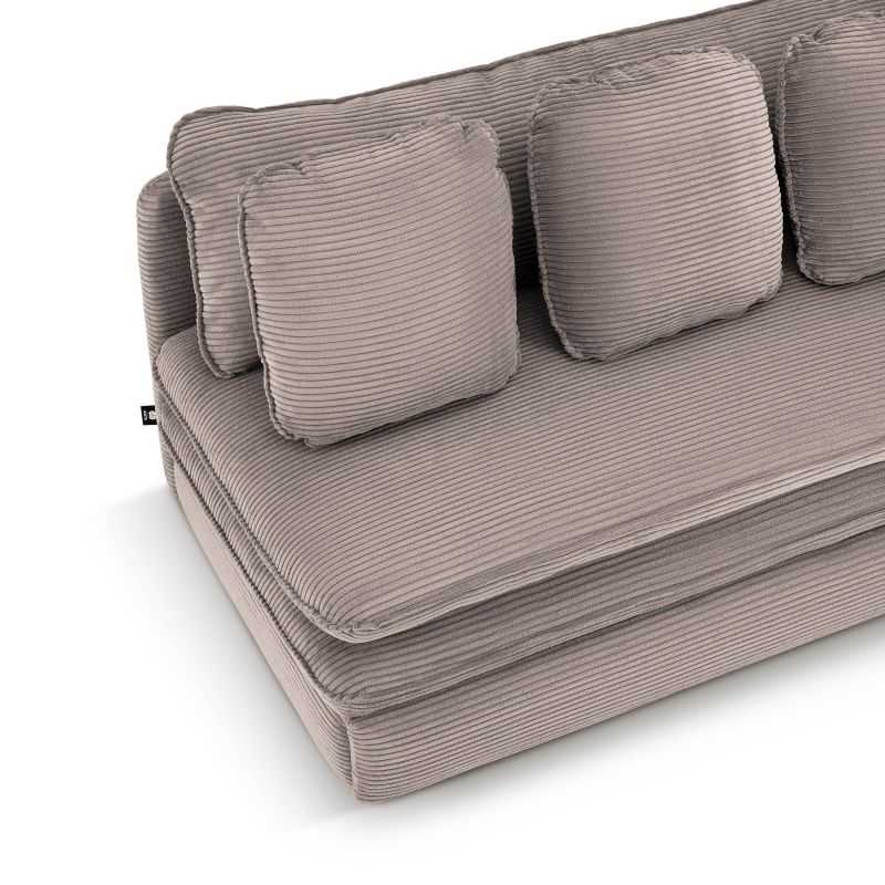 Banquette convertible NOMA 3 places velours côtelé grège