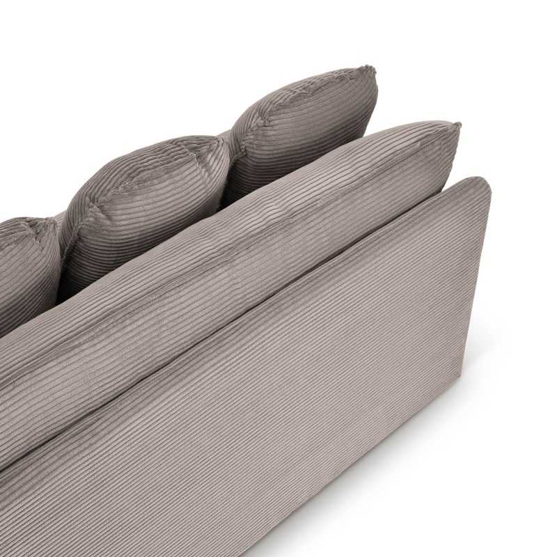 Banquette convertible NOMA 3 places velours côtelé grège