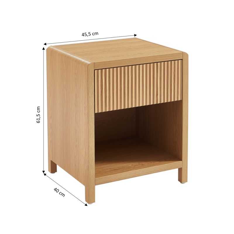 Table de chevet UTICA effet chêne 