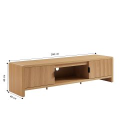 Meuble TV UTICA effet chêne 160cm
