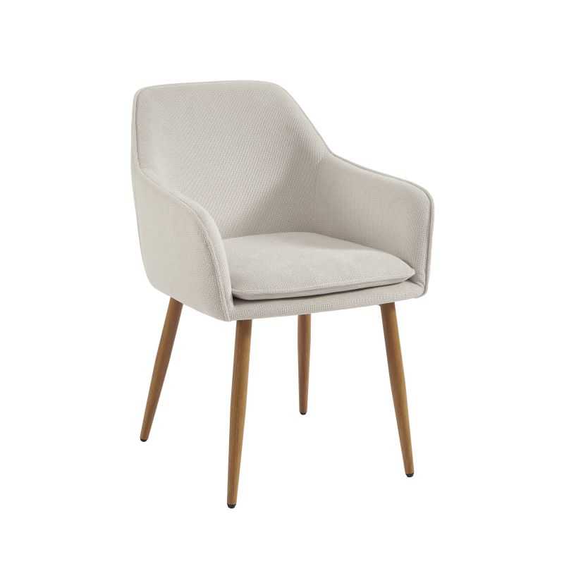 Lot de 2 fauteuils KALLItissu écru pieds métal finition bois