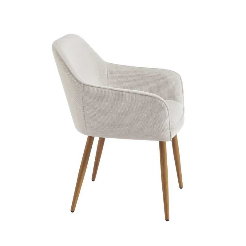 Lot de 2 fauteuils KALLItissu écru pieds métal finition bois