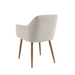 Lot de 2 fauteuils KALLItissu écru pieds métal finition bois