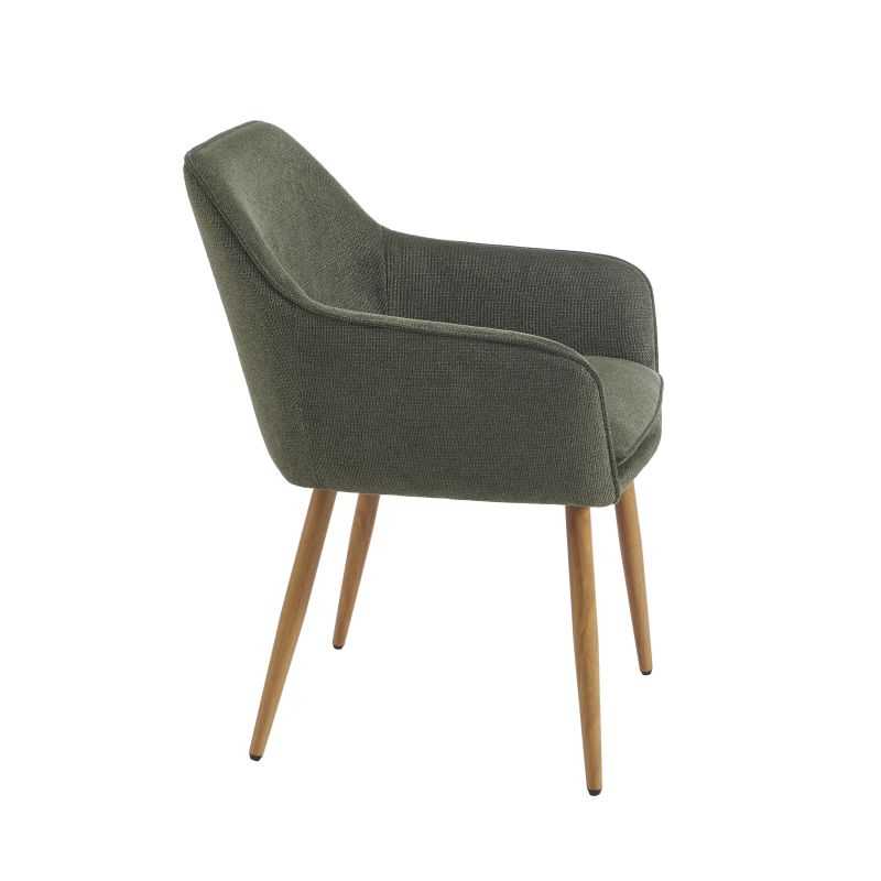 Lot de 2 fauteuils KALLI tissu vert pieds métal finition bois